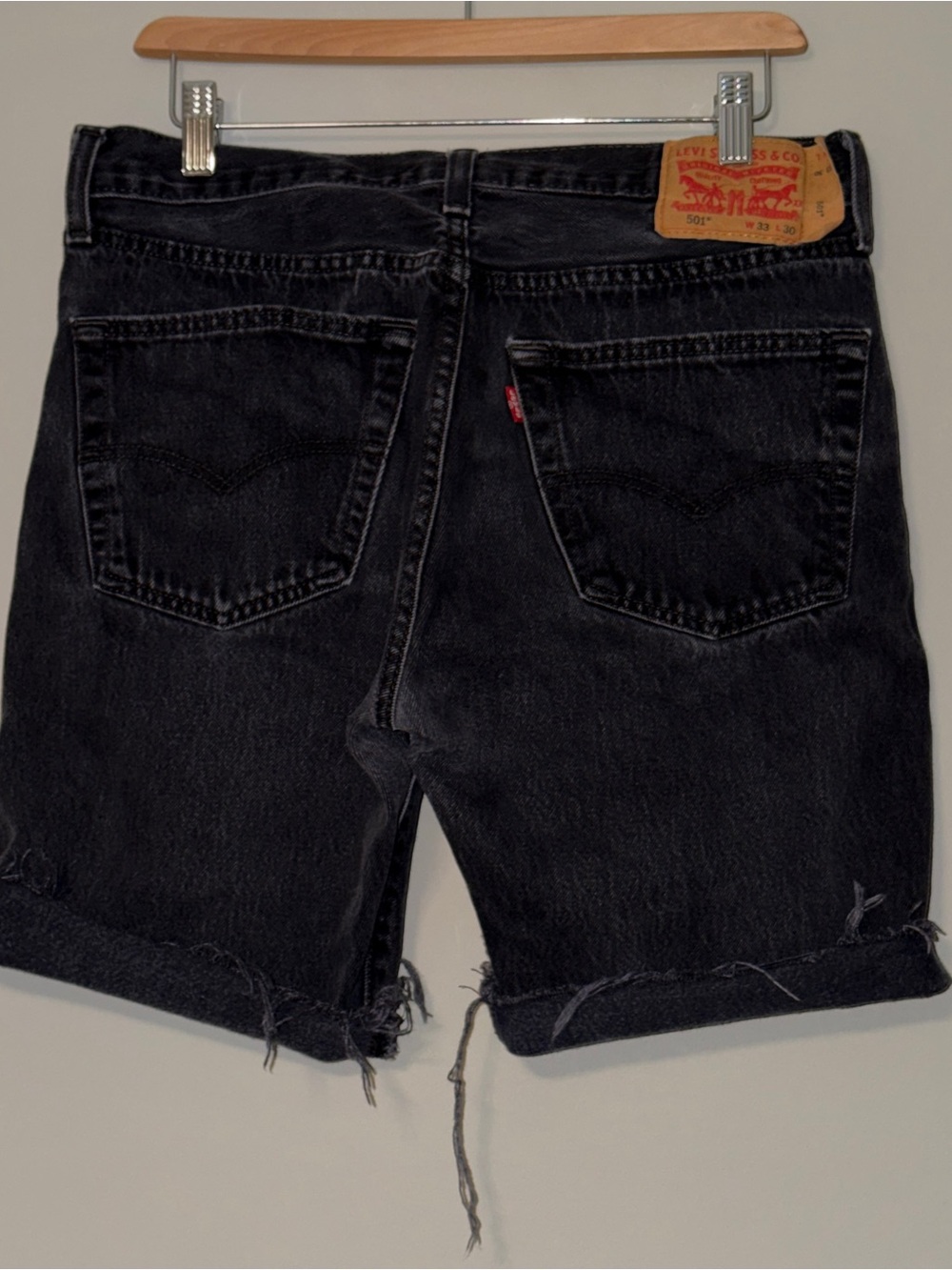 Levi's black denim shorts Size 33"
